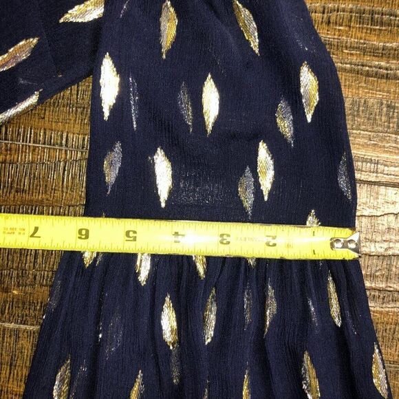 Lilly Pulitzer Women’s Size 0 Amory Navy Beaded Metallic Silk Cocktail Dress - Picture 14 of 14